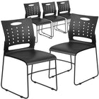 Flash Furniture HERCULES Series Black Sled Base Stack Chairs with Air-Vent Back - 5 Pack-881 lb. Weight Capacity