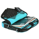 Vangoddy 12" Laptop Messenger Bag - Aqua-Trolley strap provides hands free carry with luggage