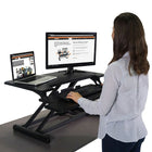 Victor Height Adjustable Compact Standing Desk with Keyboard Tray (DCX610)-Compact footprint that easily fits on standard 24" deep cubicle desk (16.5" frame depth)