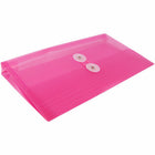JAM Paper Plastic Envelopes with Button and String Closure #10 Business Booklet - 5.25" x 10" - Fuchsia Pink - 12 Pack -Quantity: 12 per pack