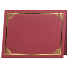 St. James Document/Certificate Holders - Gold Foil Border - Linen Finish - Red - 5 Pack - 83804-Easy to insert any letter size (8-1/2" x 11") documents into the die-cut corner slots