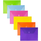 JAM Paper Plastic Envelopes with VELCRO Brand Closure, Letter Booklet, 9 3/4" x 13", Assorted Colours, 6 Pack (218V0ASSRT)-Assorted