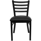 Flash Furniture HERCULES Series Black Ladder Back Metal Restaurant Chair - Black Vinyl Seat - 2 Pack-Set of 2 Metal Dining Chairs