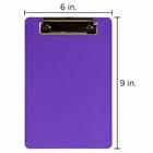 JAM Paper Small Plastic Memo Clipboard - 6" W x 9" H - Purple - 12 Pack-Our clipboards feature a durable metal clip for securing papers that has a sturdy long-lasting spring.