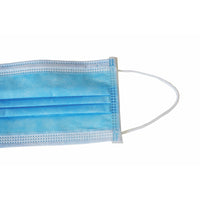 Globe Commercial 3-Ply ASTM Level 2 Non-Medical Disposable Face Masks - Blue - 2000 Pack-Blue 3 Ply Healthcare Grade Mask