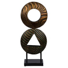 Truu Design Metal Twin Circle Sculpture, 8.5 x 19.5 inches, Antique Bronze-Dimensions: 3.95"L x 20"H x 8.27"W