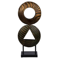 Truu Design Metal Twin Circle Sculpture, 8.5 x 19.5 inches, Antique Bronze-Dimensions: 3.95"L x 20"H x 8.27"W
