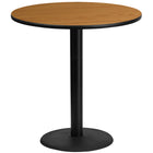Flash Furniture – Table bistro ronde en stratifié fini naturel de 42 po avec base circulaire de 24 po (XURD42NTTR24B)-Table d'hospitalité à hauteur de bar