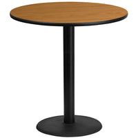 Flash Furniture – Table bistro ronde en stratifié fini naturel de 42 po avec base circulaire de 24 po (XURD42NTTR24B)-Table d'hospitalité à hauteur de bar