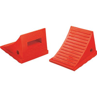 Checkers Industrial Products, General Purpose Wheel Chocks, Polyurethane, Orange, 7-1/2" W x 8-1/2" D x 6-1/4" H - 2 Pack-Colour: Orange
