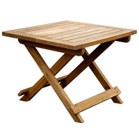 Cathay Importers Acacia Wood Square Folding Table, 20"W x 20"D x 17"H-Oiled solid acacia wood Perfect to take for camping, picnics, barbeques, and a day at the beach