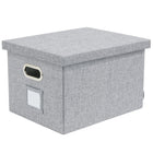 Bankers Box Collapsible Fabric Storage Box with Lid - Gray Hanging File Box with Handle - Letter/Legal - 15” x 12” x 10”-Stylish, colorful, and strong for a variety of applications