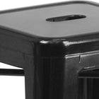 Flash Furniture 30" High Backless Black Metal Indoor-Outdoor Barstool with Square Seat-Stacks 4 to 8 High