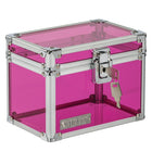 Vaultz Locking Index Card Box, 4" x 6", Assorted Colours-Black with chrome accents