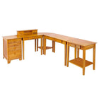 Winsome Studio 5 piece Home Office Set, Honey-L-shaped four piece home office desk set