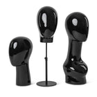 Can-Bramar RP Unisex Abstract Fibreglass Head Forms Set - Glossy Black - 3 Pack-Ideal for display a variety of accessories including, wigs, hats, headbands, hair wraps, scarves, necklaces and much more
