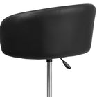 Flash Furniture Contemporary Black Vinyl Adjustable Height Barstool with Barrel Back & Chrome Base-Seat Size: 15''W x 14.5''D