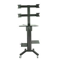 TygerClaw – Support mobile pour moniteur avec support pour PC, 42,9 x 19,7 x 69,3 (po), noir-Support mobile pour PC avec 4 écrans