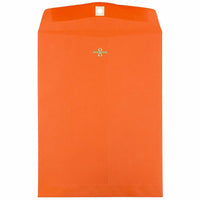 JAM Paper 9 x 12 Open End Catalog Envelopes with Clasp Closure, Brite Hue Orange, 100 Pack (92938)-Orange