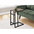 Monarch Specialties 2172 Accent Table - 24"H/Dark Taupe/Black Metal-Use it conveniently as a snack table or sofa side table
