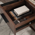 Sauder 66"W Briarbrook L-Desk - Barrel Oak-Meets BIFMA standard x5.5 for safety, durability, and structural performance