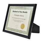 First Base Recognition Certificate Frame, 8-1/2" x 11", Glossy Black-Application/Usage: Photo, certificate