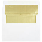 JAM Paper A7 Foil Lined Envelopes, 5.25 x 7.25, White with Gold Lining, 100 Pack (3243663g)-White with gold foil