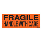 SPC Fragile Handle with Care Label - 2" x 5-3/8" - Black on Fluorescent Red - 500 Pack-Label Description "Fragile Handle with Care" 