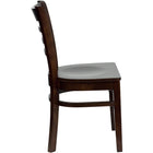 Flash Furniture HERCULES Series Ladder Back Walnut Wood Restaurant Chair - 2 Pack-.625" Thick Beechwood Seat
