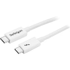 StarTech Thunderbolt 3 Cable, 20 Gbps, 6.6 ft, White (TBLT3MM2MW)-Compatible with Thunderbolt, USB, and DisplayPort devices