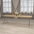 Flash Furniture 30" x 96" Rectangular HEAVY DUTY Birchwood Folding Banquet Table with METAL Edges & Protective Corner Guards-Birchwood Hardwood Surface with Aluminum Edge Band