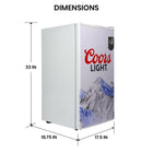 Coors Light Compact Fridge with Bottle Opener - 3.2 cu ft-Dispense-A-Can beverage storage compartment in door