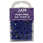 JAM Paper Push Pins, Purple Pushpins, 3 Packs of 100, 300 Pack (222419053g)-Material: Metal