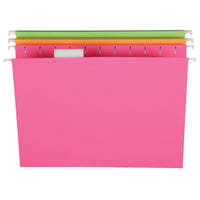 Pendaflex Glow Hanging File Folders - Letter Size - Assorted - 12 Pack-11 pt. paper stock