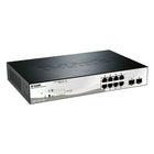 D-Link DGS-1210-10P 10-port Gigabit PoE Smart Switch, including 2 Combo SFP ports-Fanless design ideal for use in open offices