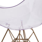 Flash Furniture Allure Series Transparent Side Chair with Gold Base-Waterfall Seat reduces pressure on your legs