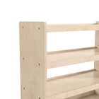 Flash Furniture Bright Beginnings Commercial Grade Space Saving 4 Shelf Wooden Mobile Classroom Storage Cart w/ Casters- Natural-Locking Caster Wheels For Safety