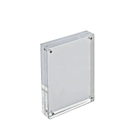 Azar Displays 7" x 5" Vertical/Horizontal Block Acrylic Sign Holder, Clear (104434)-Used to display graphics vertically and horizontally