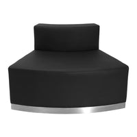Flash Furniture HERCULES Alon Series Black Leather Convex Chair with Brushed Stainless Steel Base-Modular Chair