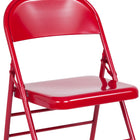 Flash Furniture HERCULES Series Triple Braced & Double Hinged Metal Folding Chair - Red-Red Frame Finish