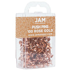 JAM Paper Push Pins, Rose Gold, 100 Pack (22432063)-Rose gold