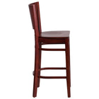 Flash Furniture Lacey Series Solid Back Wood Restaurant Barstools - Mahogany - 2 Pack-.625" Thick Beechwood Seat