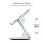ShoppingAll Adjustable Ergonomic Laptop Stand Riser for Laptops Up to 17"-This laptop stand can be adjusted to your ideal viewing height, change the angle up to 90-degrees and elevate the height to your eye level (up to 8.27in)