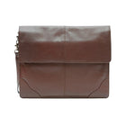 Ashlin Genuine Leather Underarm Briefcase Valise, Dark Brown-Tuscany cowhide leather
