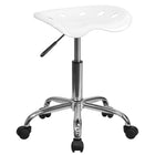 Flash Furniture Vibrant Tractor Seat & Chrome Stool - White-White Finish