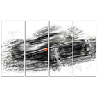 Designart Black Sports Car Large Gallery Wrapped Canvas, (PT2621-271)-Print