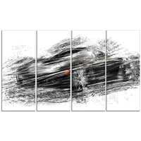 Designart Black Sports Car Large Gallery Wrapped Canvas, (PT2621-271)-Print