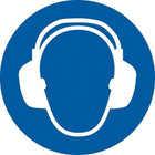 Accuform Signs Wear Ear Protection Iso Mandatory Safety Labels, 4" x 4", Vinyl, Pictogram-Display Type Adhesive