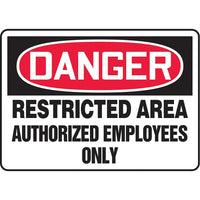 Safety Signs and Identification, Admittance & Exit , Danger; Restricted area authorized employees only, SAS618-Language - English
