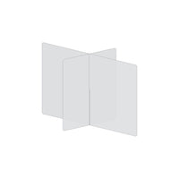 Mark Maker 4 Way Table Divider - 42" L x 23.5" W x 31.5" H - 1/4" clear acrylic - no pass throughs-Social distancing for up to 4 people